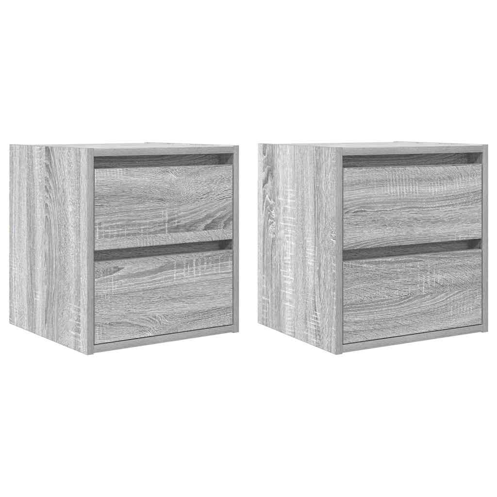 Wall-mounted Bedside Cabinets 2 pcs Grey Sonoma 38x34x40 cm